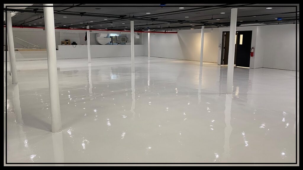 epoxy flooring basement in Markham, ON.