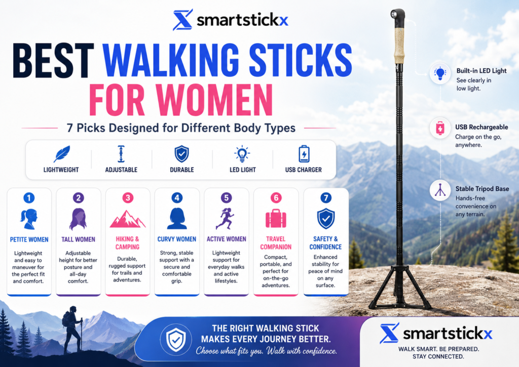 best walking stick for hiking smartstickx